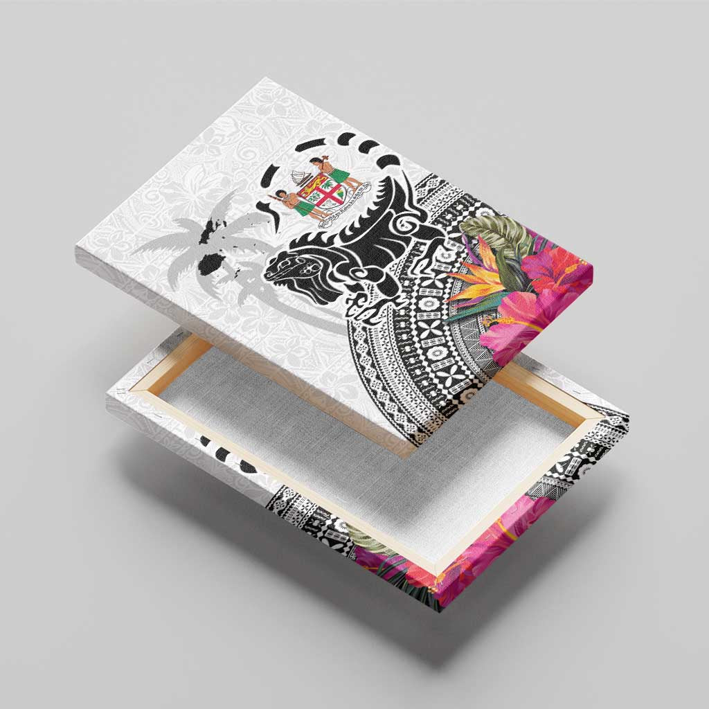 Fiji Iguana Canvas Wall Art Tapa Tribal Tattoo and Hibiscus