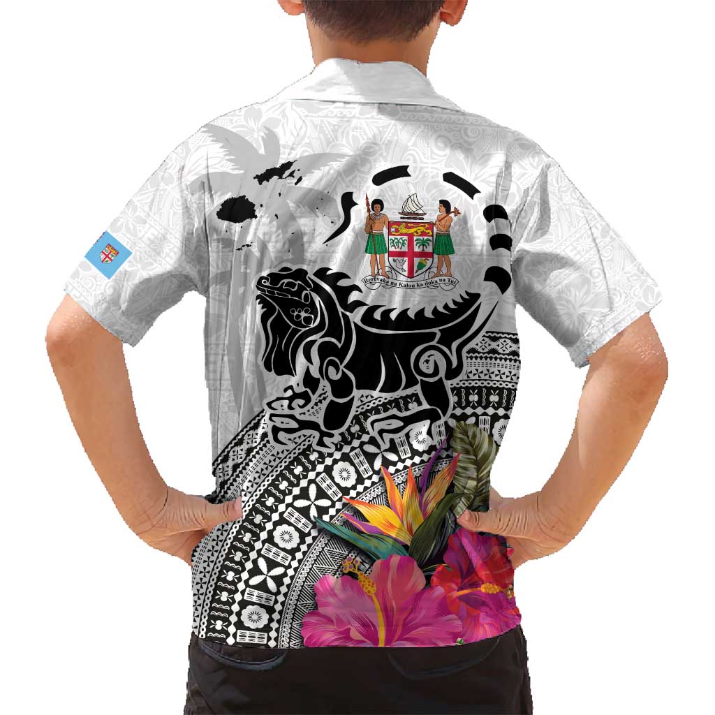 Fiji Iguana Family Matching Summer Maxi Dress and Hawaiian Shirt Tapa Tribal Tattoo and Hibiscus LT03 - Polynesian Pride
