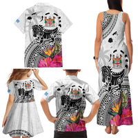 Fiji Iguana Family Matching Tank Maxi Dress and Hawaiian Shirt Tapa Tribal Tattoo and Hibiscus LT03 - Polynesian Pride