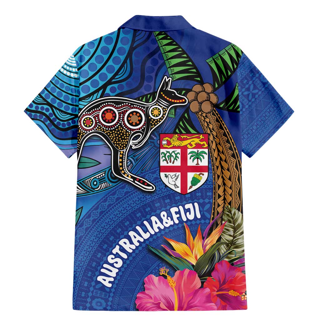 Fiji and Australia Together Family Matching Mermaid Dress and Hawaiian Shirt Aboriginal Kangaroo and Tapa Tribal Hibiscus LT03 - Polynesian Pride