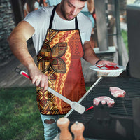 Samoan Pacific Tribal Flower Geometric Art Tattoos Apron Siapo Pattern Flame Sunset - Polynesian Pride