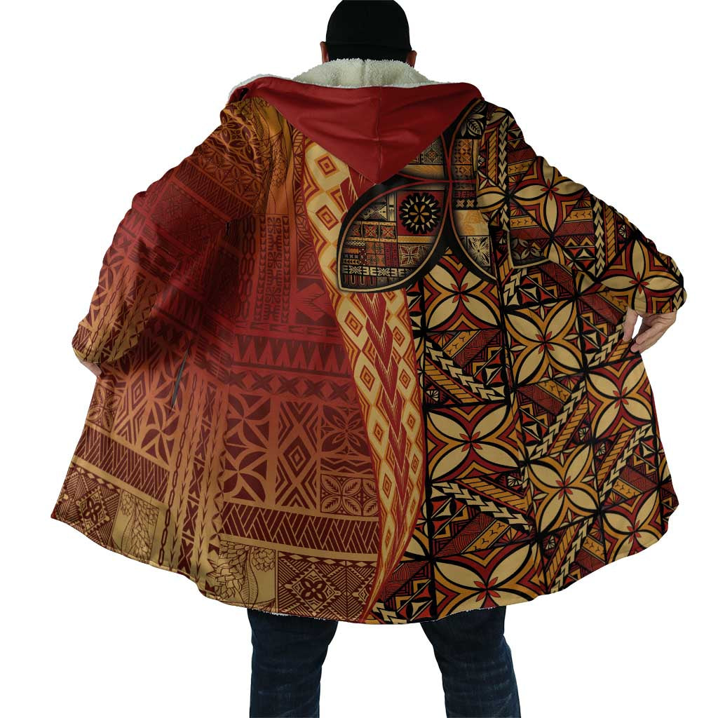 Samoan Pacific Tribal Flower Geometric Art Tattoos Cloak Siapo Pattern Flame Sunset - Polynesian Pride