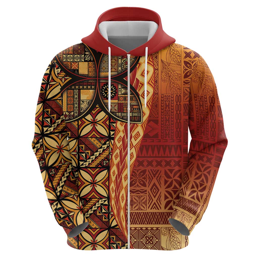 Samoan Pacific Tribal Flower Geometric Art Tattoos Hoodie Siapo Pattern Flame Sunset LT03 - Polynesian Pride