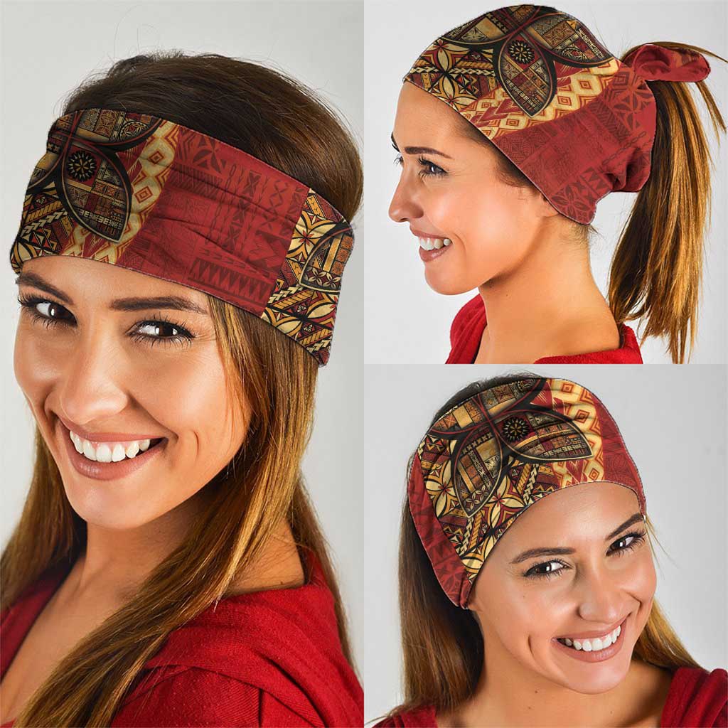 Samoan Pacific Tribal Flower Geometric Art Tattoos Neck Gaiter Siapo Pattern Flame Sunset LT03