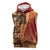 Samoan Pacific Tribal Flower Geometric Art Tattoos Sleeveless Zip Hoodie Siapo Pattern Flame Sunset - Polynesian Pride