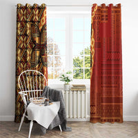 Samoan Pacific Tribal Flower Geometric Art Tattoos Window Curtain Siapo Pattern Flame Sunset - Polynesian Pride