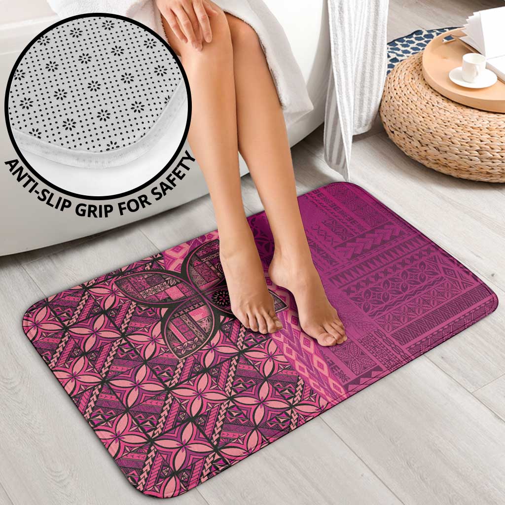 Samoan Pacific Tribal Flower Geometric Art Tattoos Bathroom Set Siapo Pattern Romantic Rose - Polynesian Pride