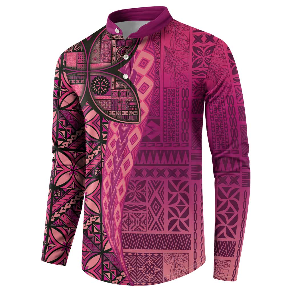 Samoan Pacific Tribal Flower Geometric Art Tattoos Button Sweatshirt Siapo Pattern Romantic Rose - Polynesian Pride