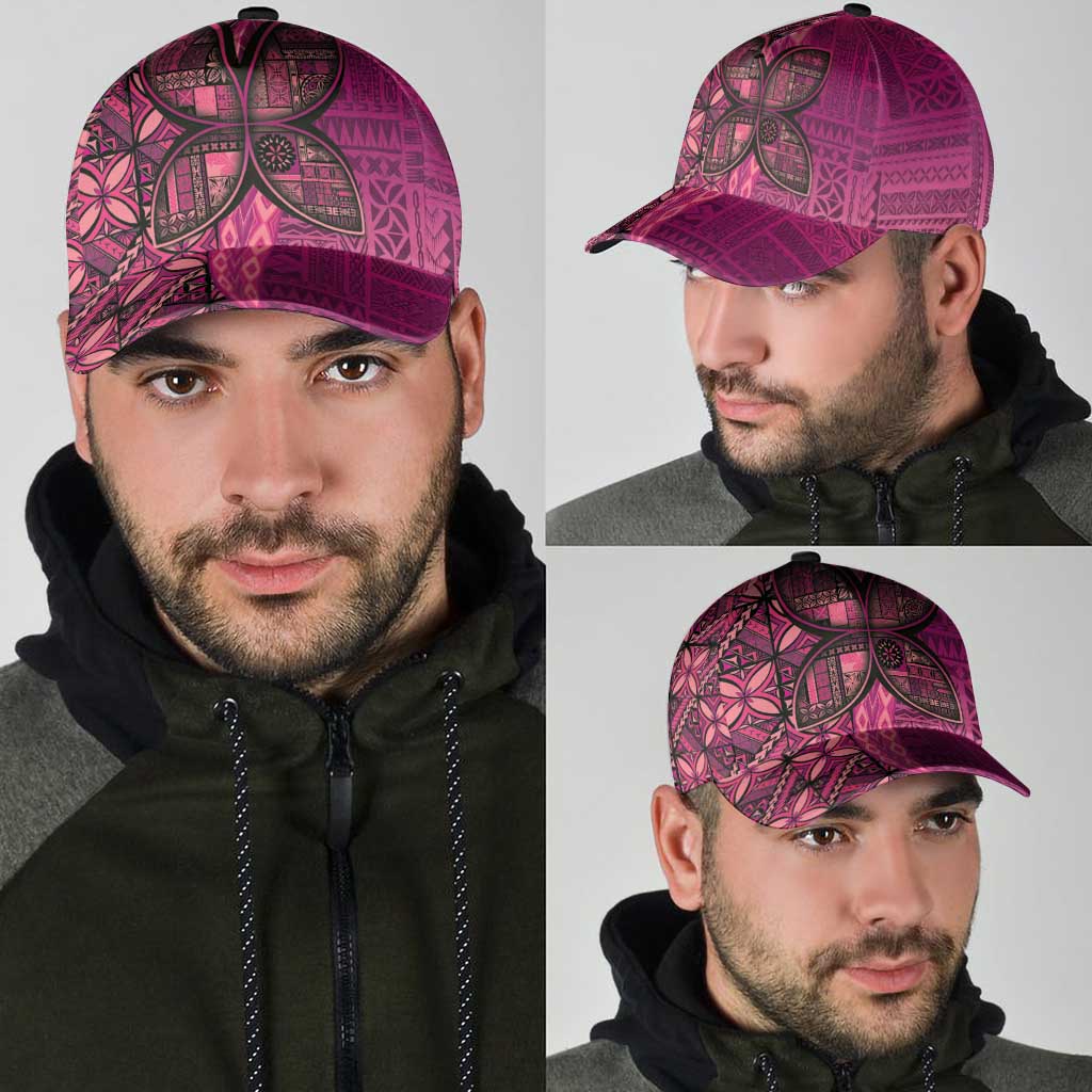 Samoan Pacific Tribal Flower Geometric Art Tattoos Classic Cap Siapo Pattern Romantic Rose - Polynesian Pride