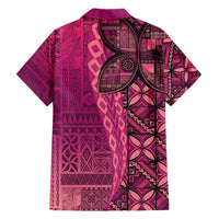 Samoan Pacific Tribal Flower Geometric Art Tattoos Family Matching Puletasi and Hawaiian Shirt Siapo Pattern Romantic Rose LT03 - Polynesian Pride