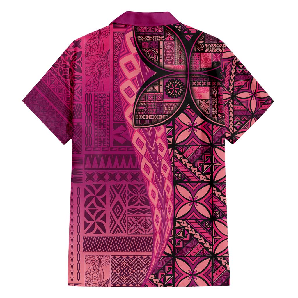 Samoan Pacific Tribal Flower Geometric Art Tattoos Family Matching Tank Maxi Dress and Hawaiian Shirt Siapo Pattern Romantic Rose LT03 - Polynesian Pride