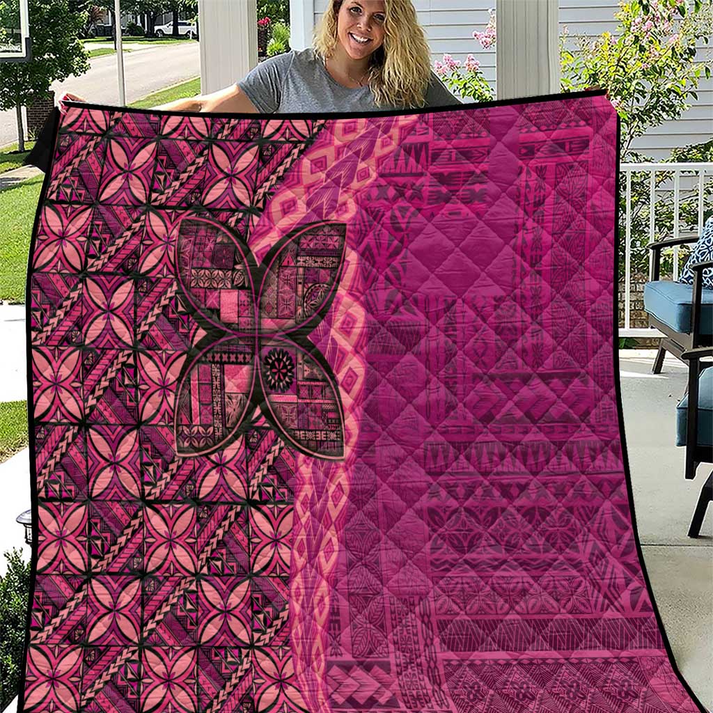 Samoan Pacific Tribal Flower Geometric Art Tattoos Quilt Siapo Pattern Romantic Rose - Polynesian Pride