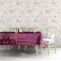 Samoan Pacific Tribal Flower Geometric Art Tattoos Tablecloth Siapo Pattern Romantic Rose - Polynesian Pride