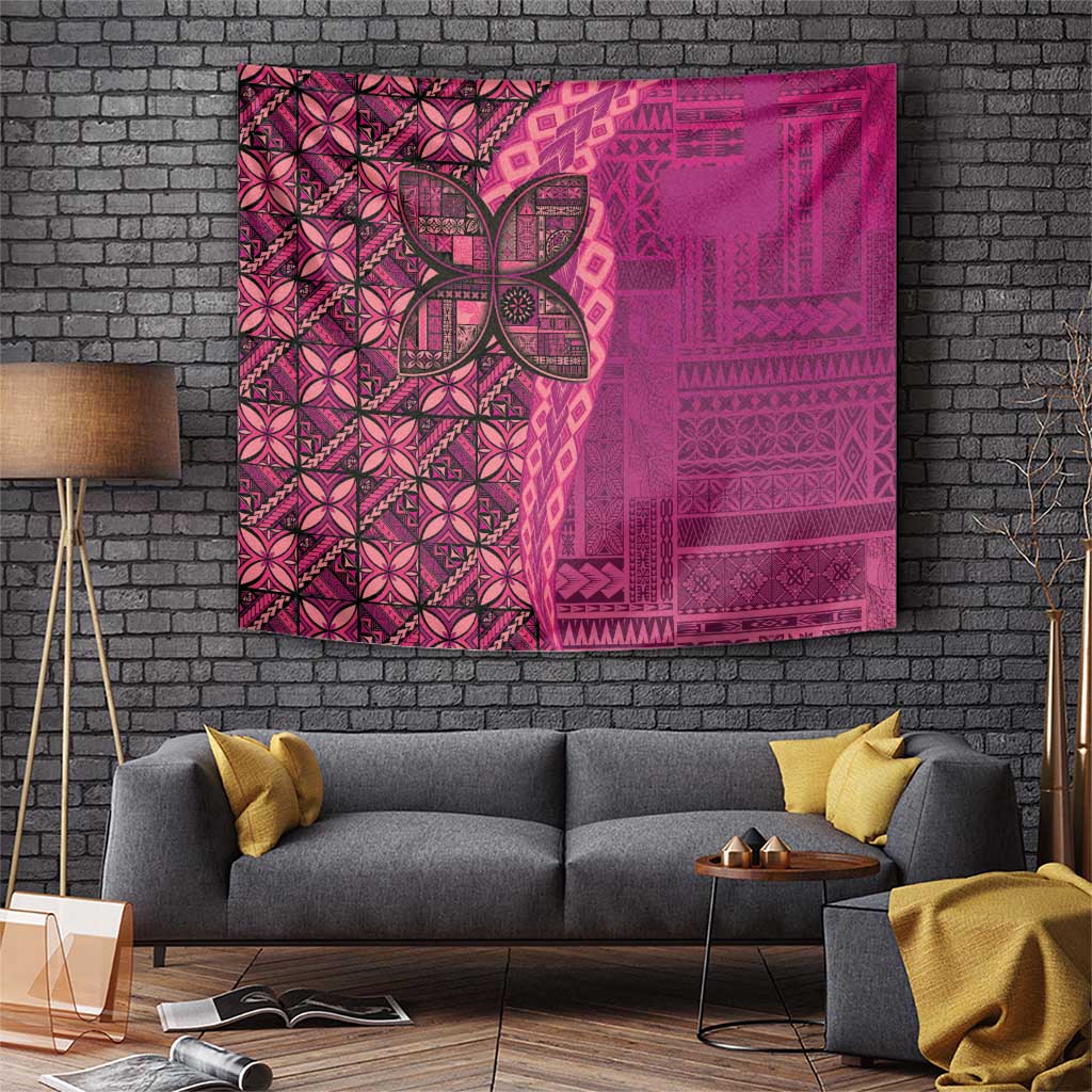 Samoan Pacific Tribal Flower Geometric Art Tattoos Tapestry Siapo Pattern Romantic Rose - Polynesian Pride