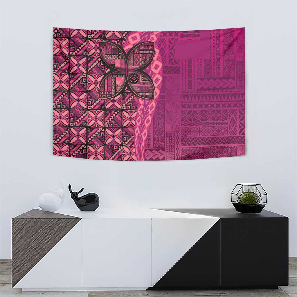 Samoan Pacific Tribal Flower Geometric Art Tattoos Tapestry Siapo Pattern Romantic Rose - Polynesian Pride
