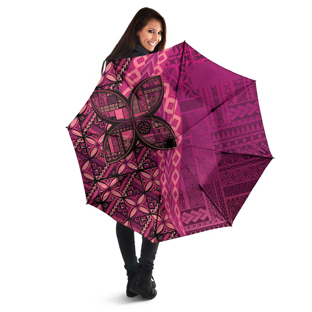 Samoan Pacific Tribal Flower Geometric Art Tattoos Umbrella Siapo Pattern Romantic Rose - Polynesian Pride