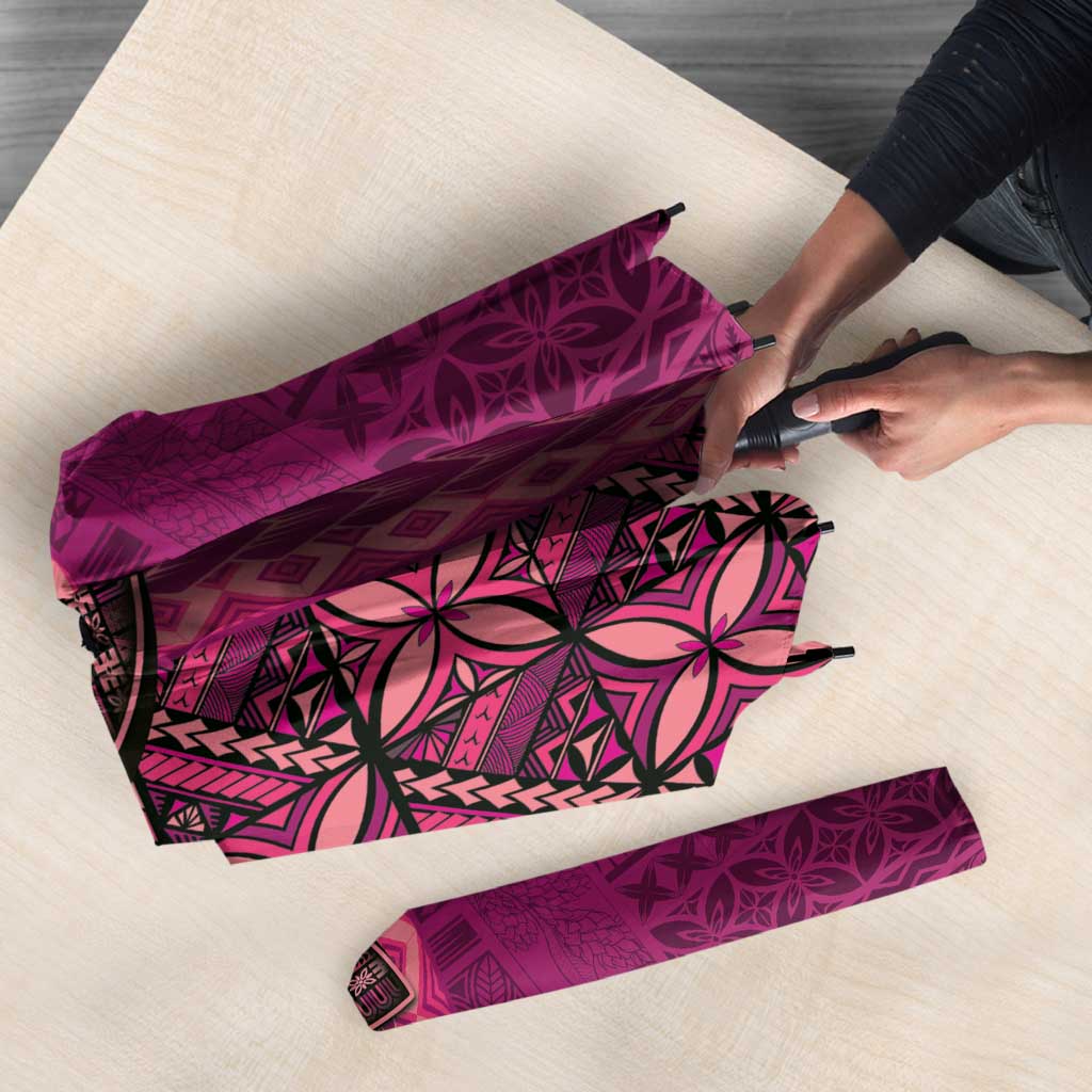 Samoan Pacific Tribal Flower Geometric Art Tattoos Umbrella Siapo Pattern Romantic Rose - Polynesian Pride