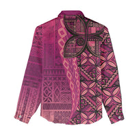 Samoan Pacific Tribal Flower Geometric Art Tattoos Women Casual Shirt Siapo Pattern Romantic Rose - Polynesian Pride
