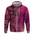 Samoan Pacific Tribal Flower Geometric Art Tattoos Zip Hoodie Siapo Pattern Romantic Rose - Polynesian Pride