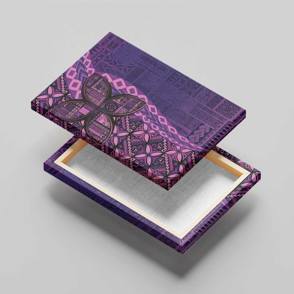 Samoan Pacific Tribal Flower Geometric Art Tattoos Canvas Wall Art Siapo Pattern Purple Haze - Polynesian Pride
