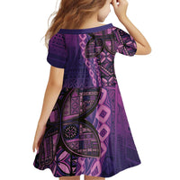 Samoan Pacific Tribal Flower Geometric Art Tattoos Family Matching Puletasi and Hawaiian Shirt Siapo Pattern Purple Haze LT03 - Polynesian Pride