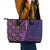 Samoan Pacific Tribal Flower Geometric Art Tattoos Leather Tote Bag Siapo Pattern Purple Haze - Polynesian Pride