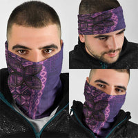 Samoan Pacific Tribal Flower Geometric Art Tattoos Neck Gaiter Siapo Pattern Purple Haze LT03