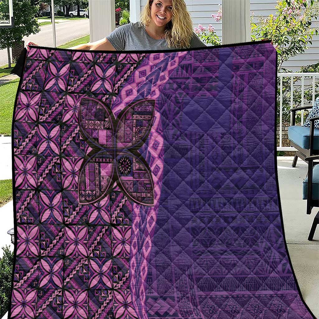 Samoan Pacific Tribal Flower Geometric Art Tattoos Quilt Siapo Pattern Purple Haze - Polynesian Pride