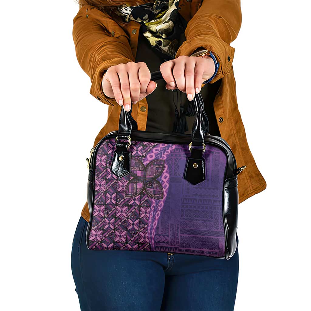 Samoan Pacific Tribal Flower Geometric Art Tattoos Shoulder Handbag Siapo Pattern Purple Haze - Polynesian Pride