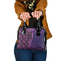 Samoan Pacific Tribal Flower Geometric Art Tattoos Shoulder Handbag Siapo Pattern Purple Haze - Polynesian Pride