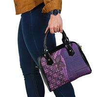 Samoan Pacific Tribal Flower Geometric Art Tattoos Shoulder Handbag Siapo Pattern Purple Haze - Polynesian Pride