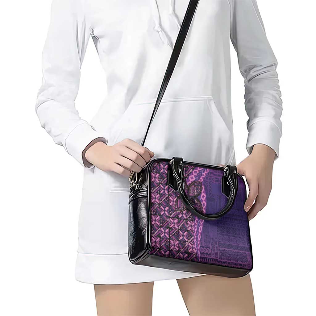 Samoan Pacific Tribal Flower Geometric Art Tattoos Shoulder Handbag Siapo Pattern Purple Haze - Polynesian Pride