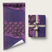 Samoan Pacific Tribal Flower Geometric Art Tattoos Wrapping Paper Siapo Pattern Purple Haze - Polynesian Pride