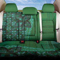 Samoan Pacific Tribal Flower Geometric Art Tattoos Back Car Seat Cover Siapo Pattern Emerald Glow - Polynesian Pride