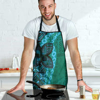 Samoan Pacific Tribal Flower Geometric Art Tattoos Apron Siapo Pattern Turquoise Tide - Polynesian Pride