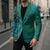Samoan Pacific Tribal Flower Geometric Art Tattoos Blazer Siapo Pattern Turquoise Tide - Polynesian Pride