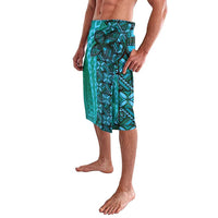 Samoan Pacific Tribal Flower Geometric Art Tattoos Lavalava Siapo Pattern Turquoise Tide - Polynesian Pride