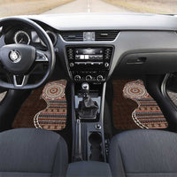 Fijian Masi Tribal Tattoos Art Pattern Car Mats Brown Color Half Style - Polynesian Pride