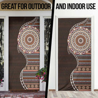 Fijian Masi Tribal Tattoos Art Pattern Door Cover Brown Color Half Style - Polynesian Pride