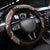 Fijian Masi Tribal Tattoos Art Pattern Steering Wheel Cover Brown Color Half Style - Polynesian Pride
