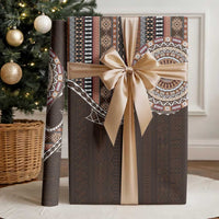 Fijian Masi Tribal Tattoos Art Pattern Wrapping Paper Brown Color Half Style - Polynesian Pride