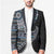 Fijian Masi Tribal Tattoos Art Pattern Blazer Navy Color Half Style - Polynesian Pride