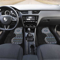 Fijian Masi Tribal Tattoos Art Pattern Car Mats Navy Color Half Style - Polynesian Pride
