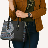 Fijian Masi Tribal Tattoos Art Pattern Leather Bag Navy Color Half Style - Polynesian Pride