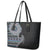 Fijian Masi Tribal Tattoos Art Pattern Leather Tote Bag Navy Color Half Style - Polynesian Pride