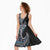 Fijian Masi Tribal Tattoos Art Pattern Midi Dress Navy Color Half Style - Polynesian Pride