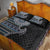 Fijian Masi Tribal Tattoos Art Pattern Quilt Bed Set Navy Color Half Style - Polynesian Pride