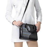 Fijian Masi Tribal Tattoos Art Pattern Shoulder Handbag Navy Color Half Style - Polynesian Pride