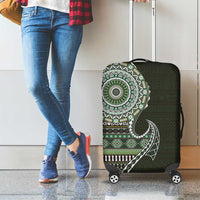 Fijian Masi Tribal Tattoos Art Pattern Luggage Cover Green Color Half Style LT03 - Polynesian Pride