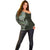 Fijian Masi Tribal Tattoos Art Pattern Off Shoulder Sweater Green Color Half Style - Polynesian Pride
